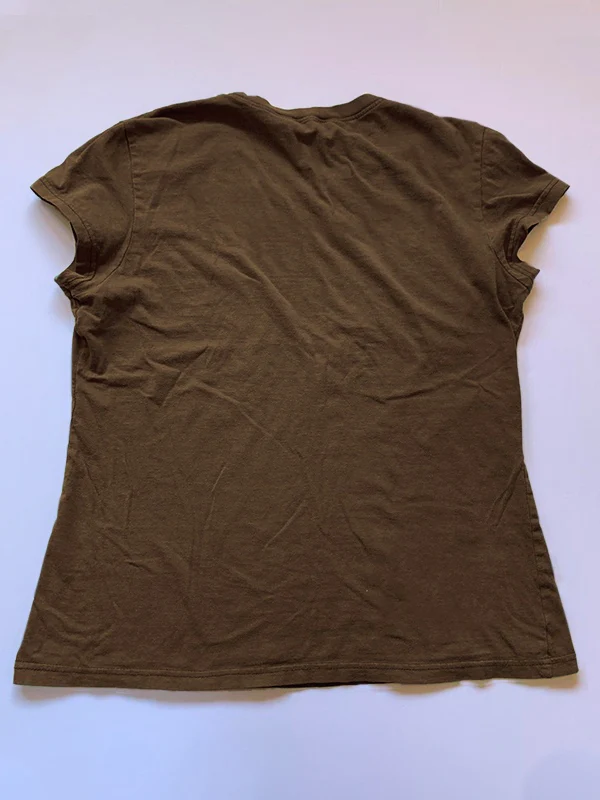 Vintage Brown Guitar Print Short Sleeve Tee - Image 7