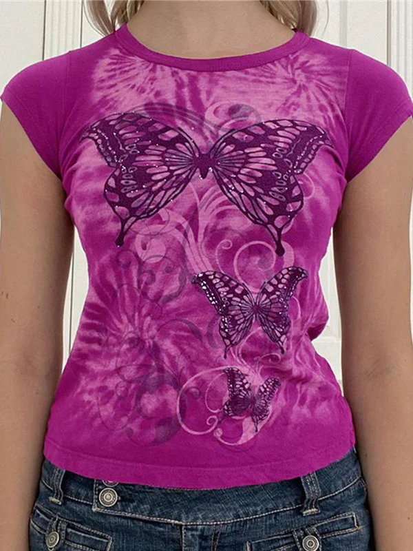 Vintage Butterfly Baby Tee - Image 2