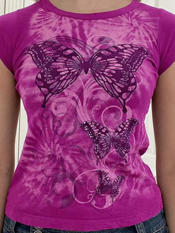 Vintage Butterfly Baby Tee - Image 4