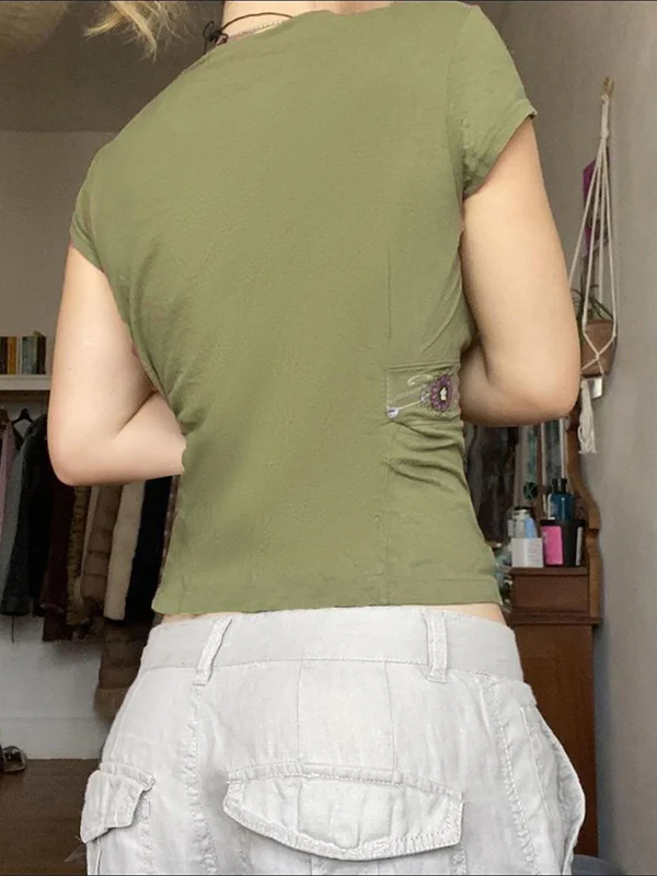 Vintage Crossover V-Neck Short Sleeve - Image 4