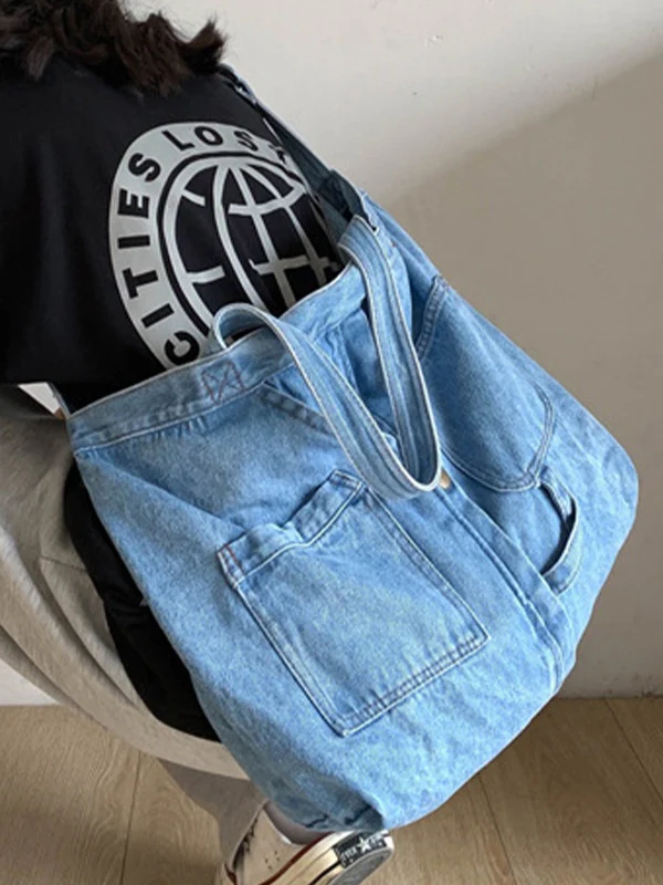 Vintage Denim Large Shopper Bag - Image 10