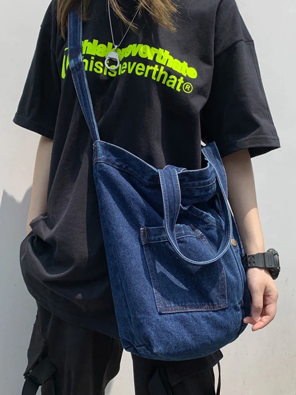 Vintage Denim Large Shopper Bag - Image 2