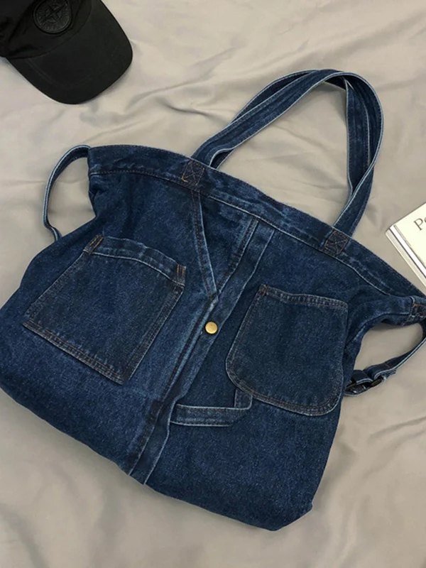 Vintage Denim Large Shopper Bag - Image 4