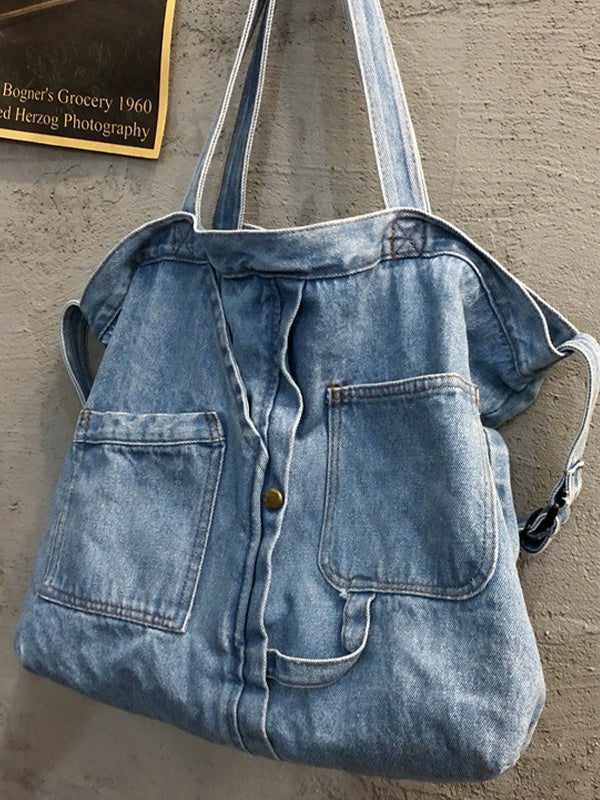 Vintage Denim Large Shopper Bag - Image 5