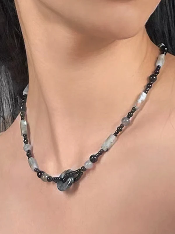 Vintage Irregular Beaded Necklace - Image 2