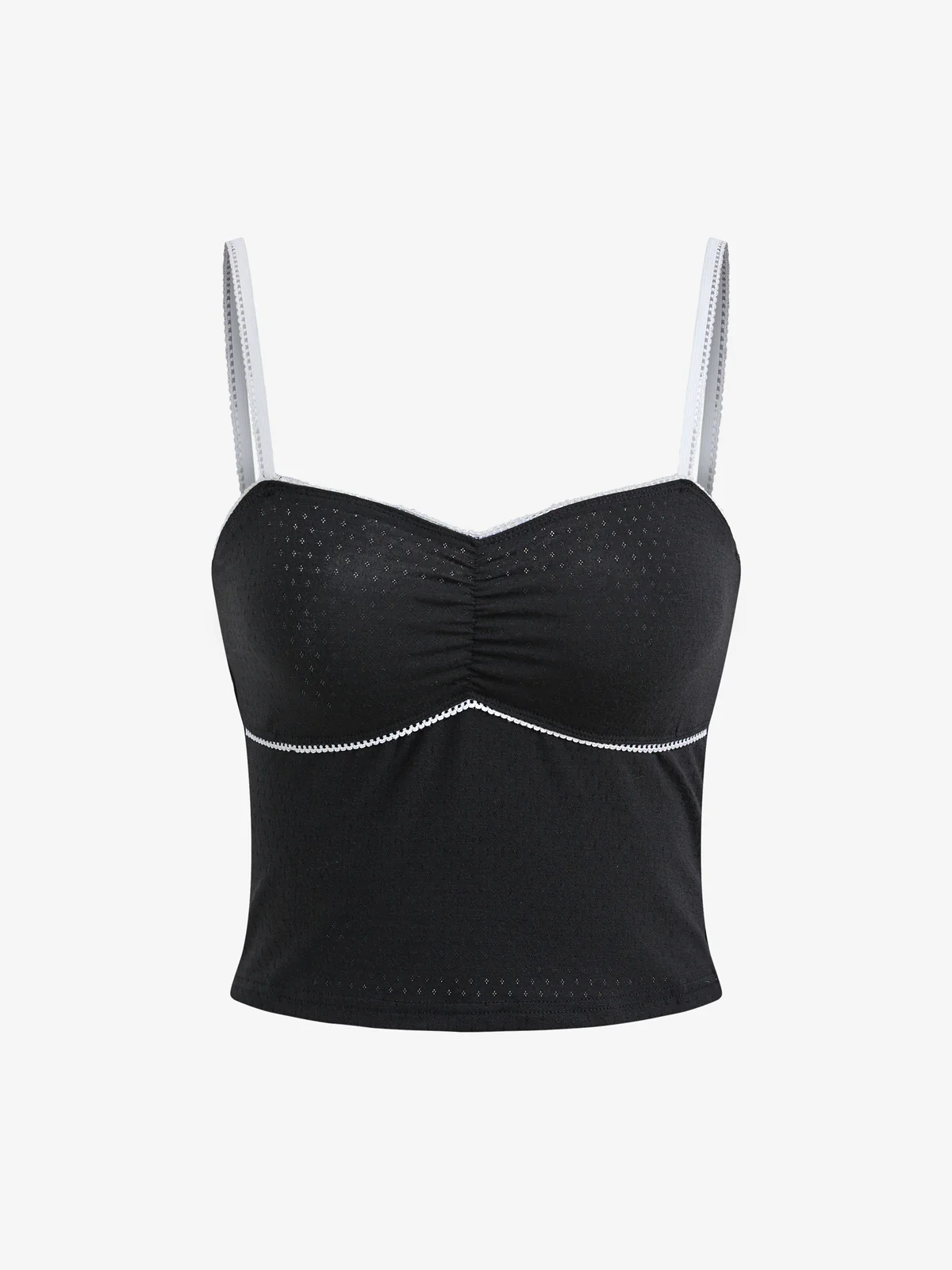 Vintage Lace Trim Crop Cami Top