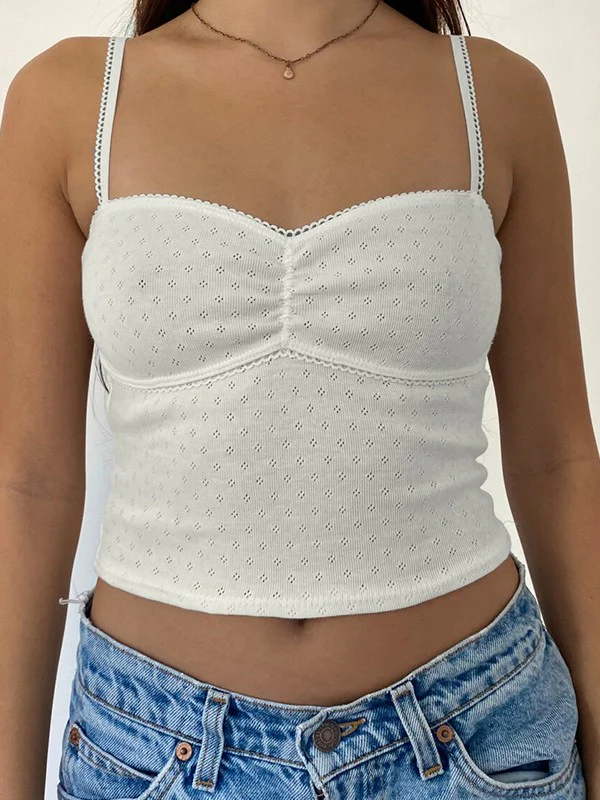 Vintage Lace Trim Crop Cami Top - Image 5