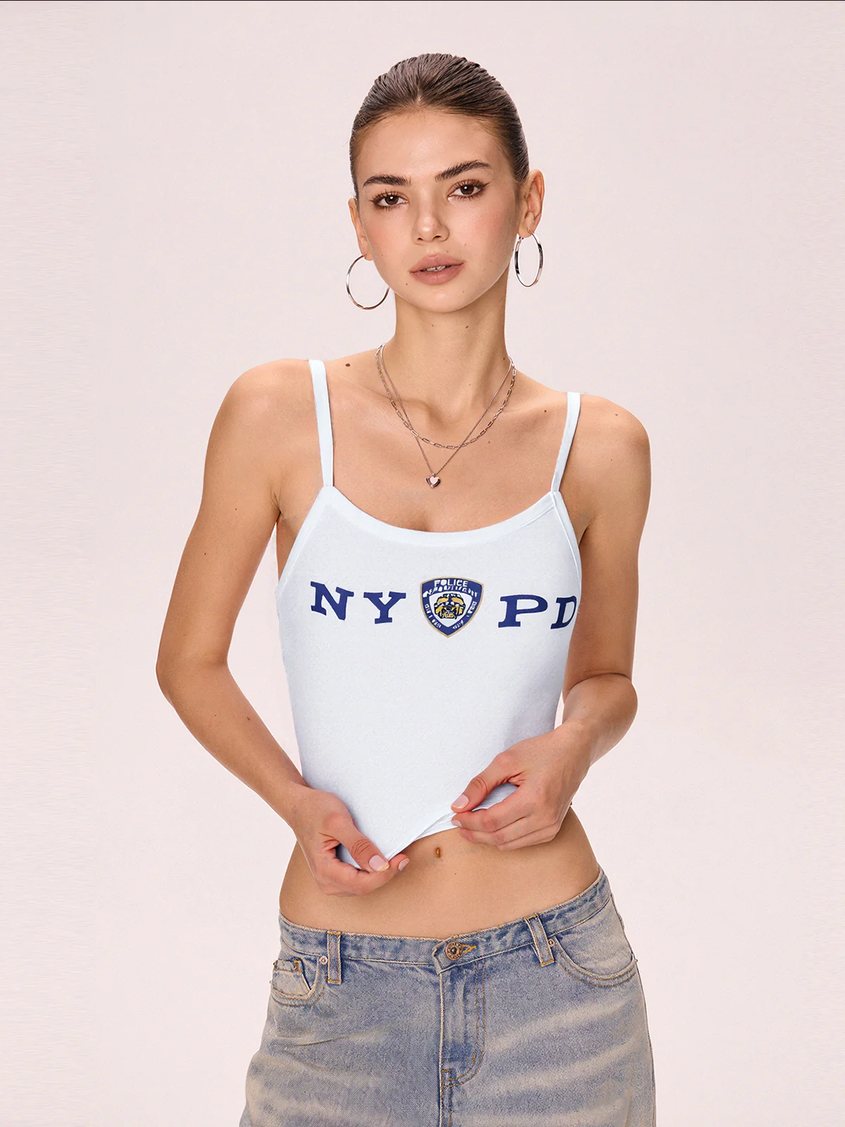 Vintage Letter Print Cami Top - Image 2