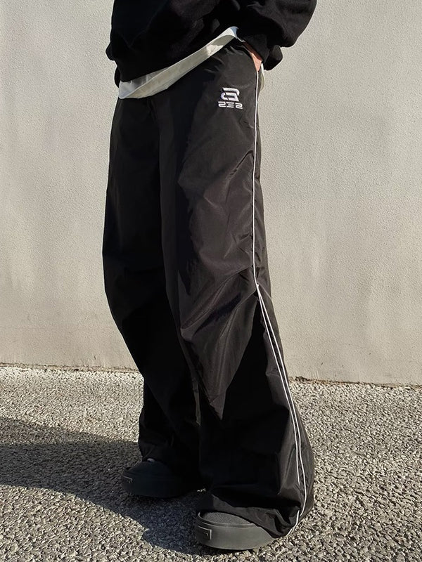Vintage Piping Wide Leg Parachute Pants - Image 10