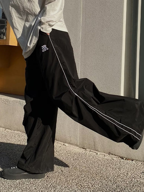 Vintage Piping Wide Leg Parachute Pants - Image 11