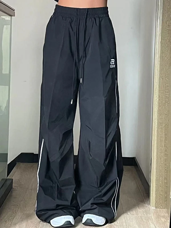 Vintage Piping Wide Leg Parachute Pants - Image 9