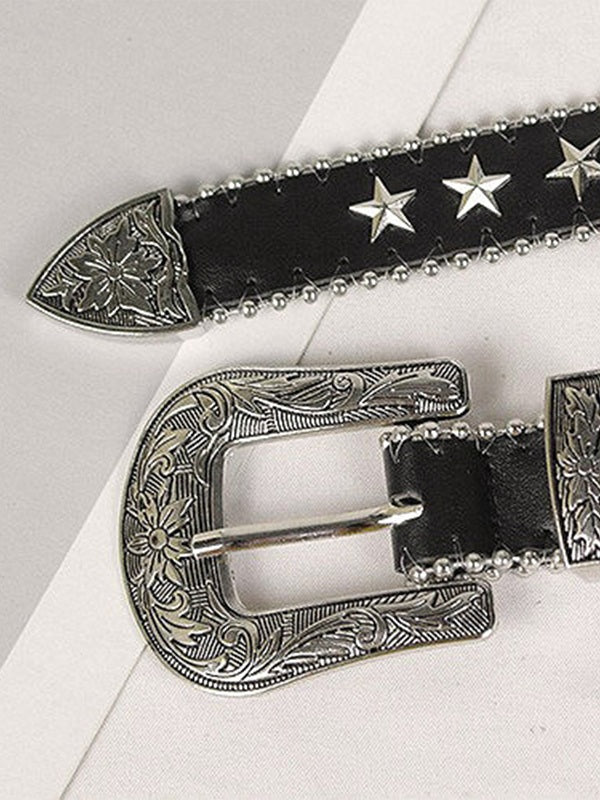 Vintage Punk Star Embellished Buckle Belt - Image 2