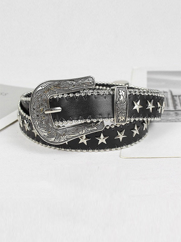 Vintage Punk Star Embellished Buckle Belt - Image 5