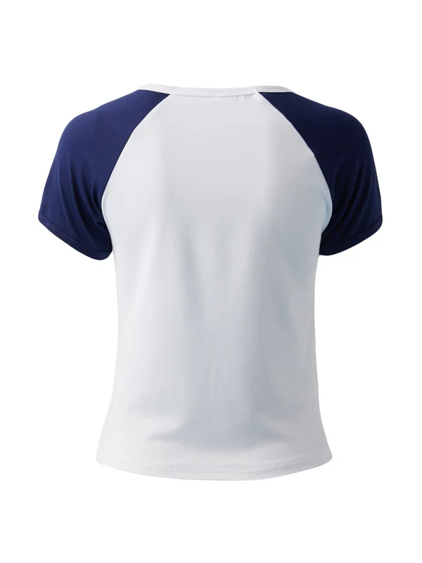 Vintage Raglan Short Sleeve Crop Top - Image 2
