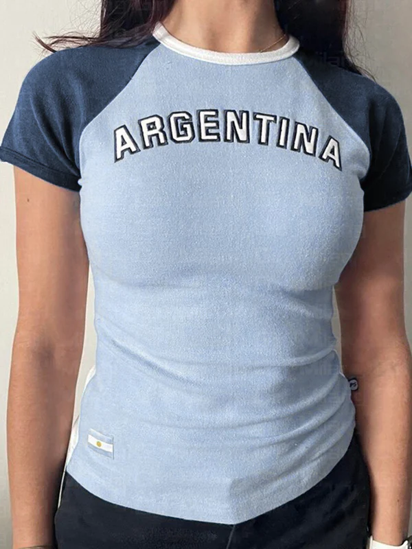 Vintage Raglan Short Sleeve Crop Top - Image 6