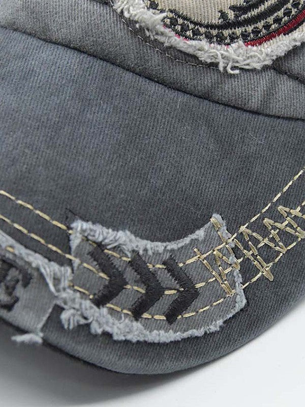 Vintage Shark Embroidered Distressed Baseball Cap - Image 11