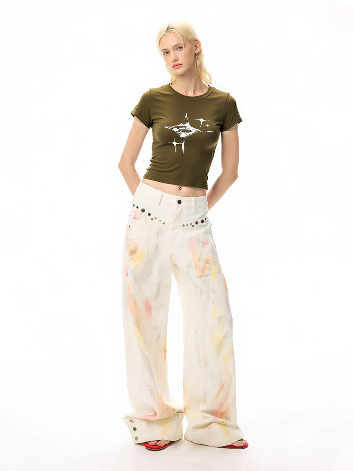 Vintage Star Hand Printed Tee - Image 4
