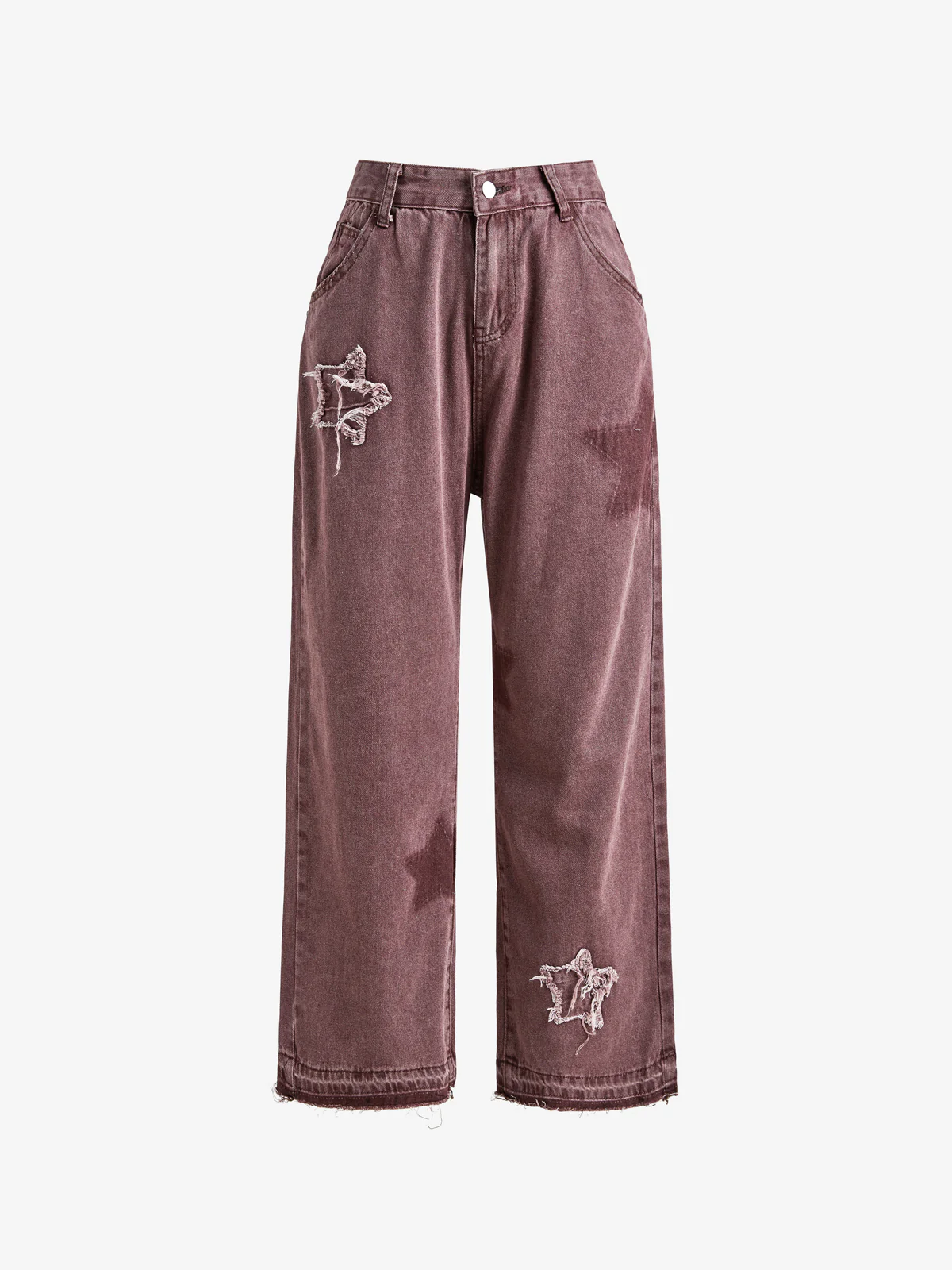 Vintage Star Print Embroidery Boyfriend Jeans - Image 2