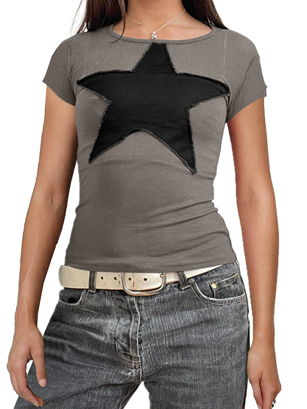 Vintage Stars Crew Neck Raglan Sleeve Tee - Image 3