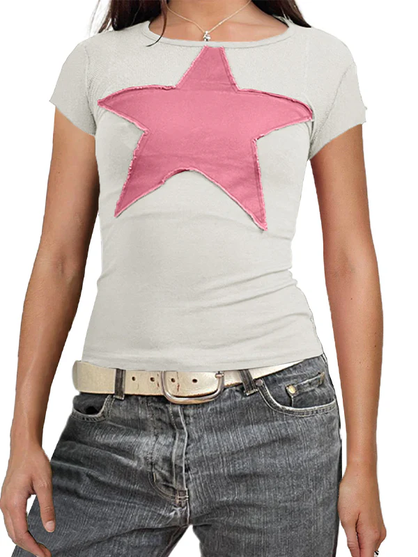 Vintage Stars Crew Neck Raglan Sleeve Tee - Image 4