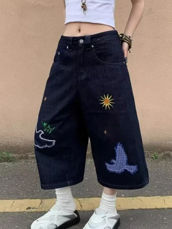 Vintage Street Straight Denim Shorts - Image 4