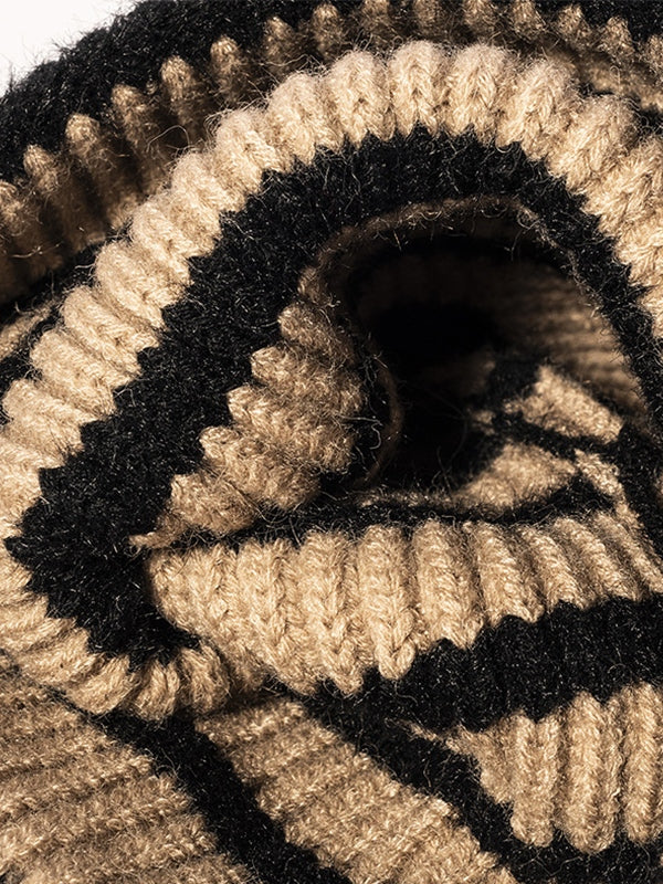 Vintage Striped Knitted Beanie Hat - Image 11