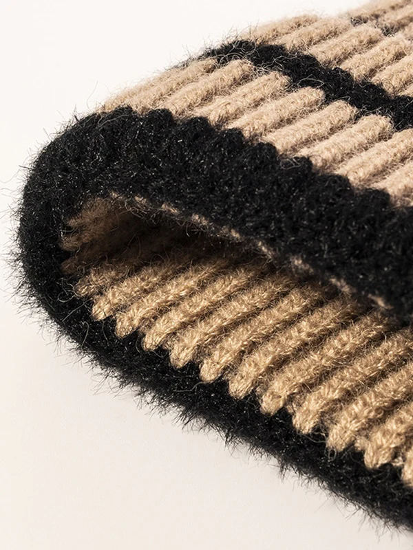 Vintage Striped Knitted Beanie Hat - Image 2