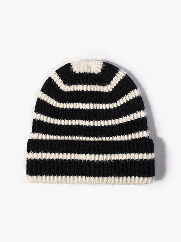 Vintage Striped Knitted Beanie Hat - Image 4