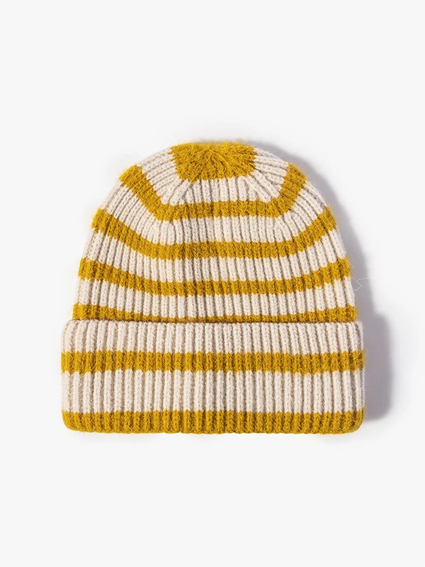 Vintage Striped Knitted Beanie Hat - Image 5