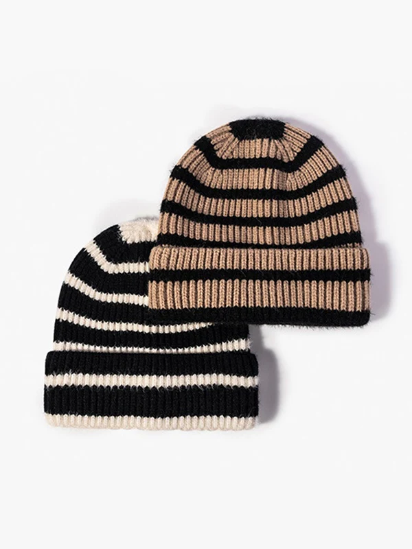 Vintage Striped Knitted Beanie Hat - Image 8