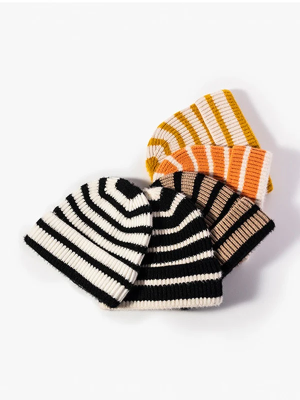 Vintage Striped Knitted Beanie Hat - Image 9