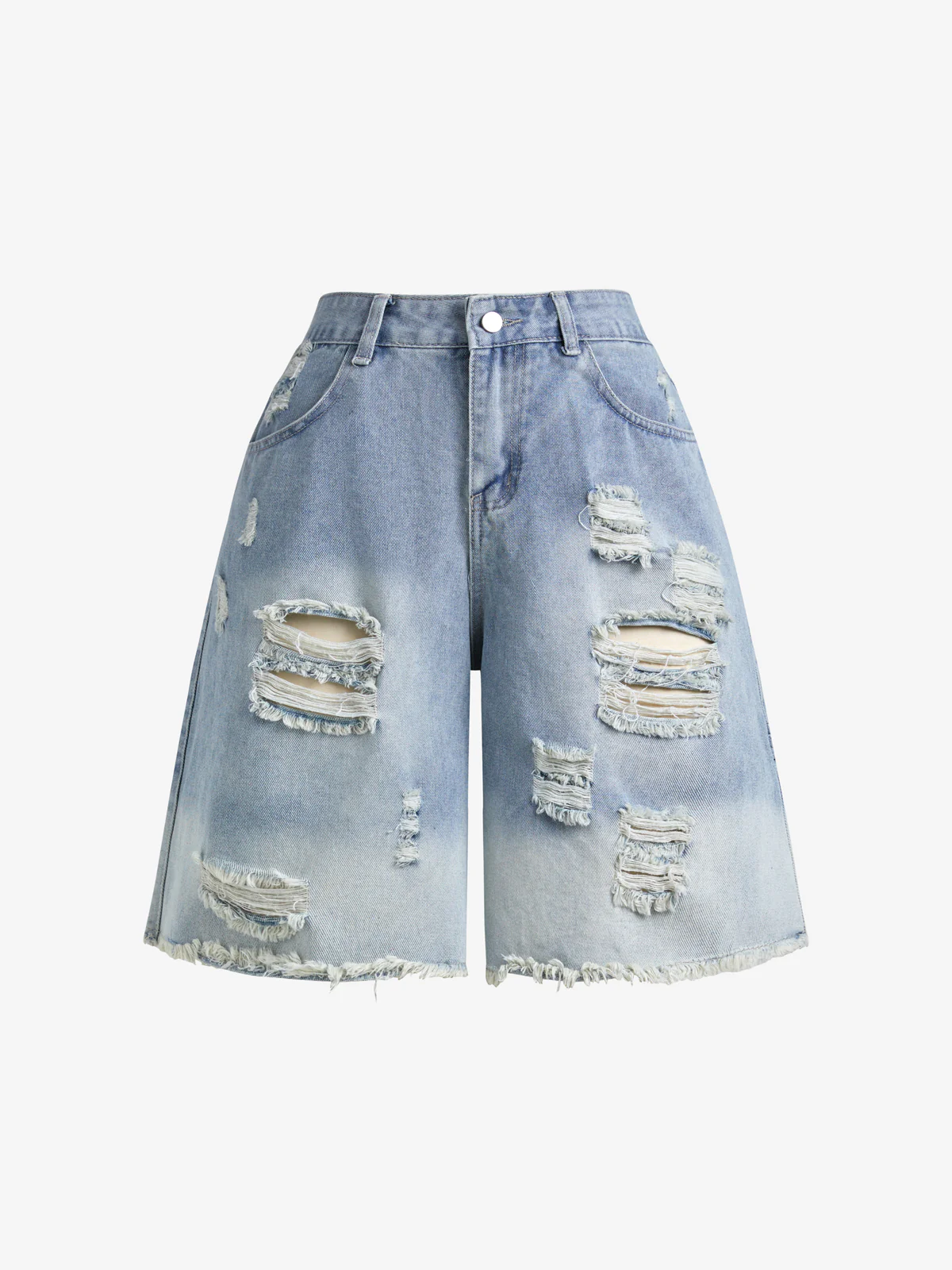 Vintage Style Wash Denim Shorts
