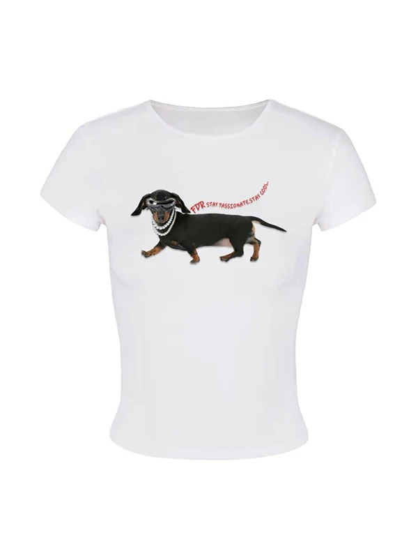 Vintage Sunglasses Dachshund Prints Short Sleeve