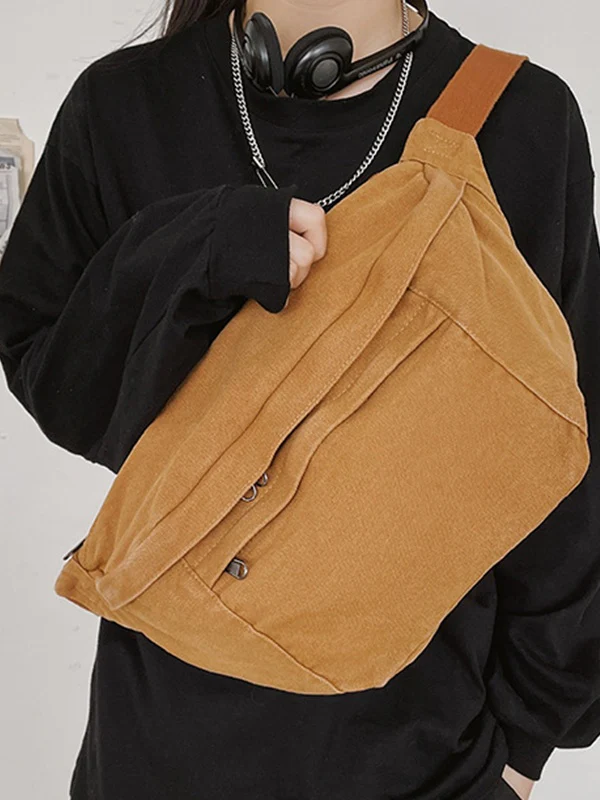 Vintage Wash Capacity Crossbody Bag - Image 13