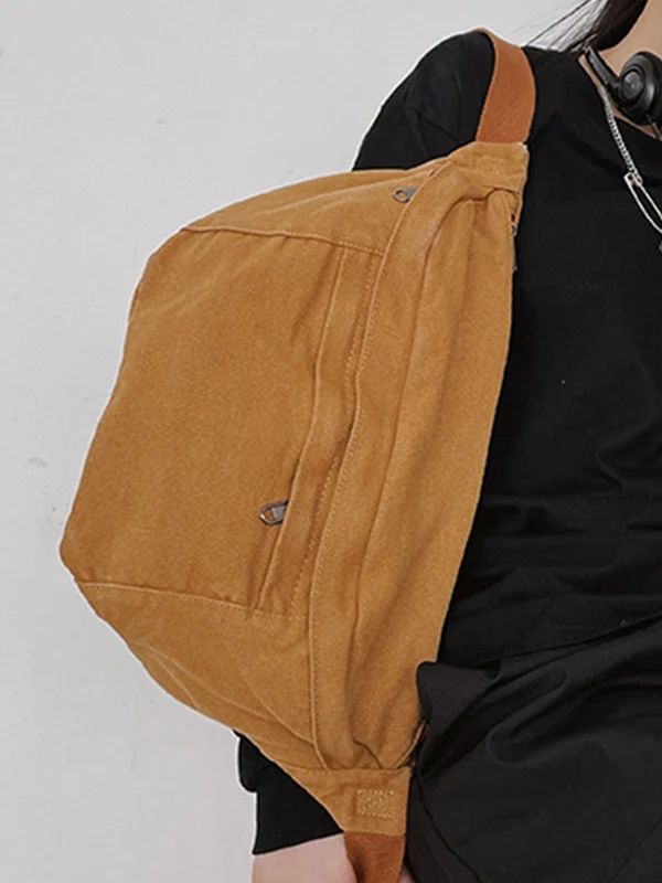 Vintage Wash Capacity Crossbody Bag - Image 15