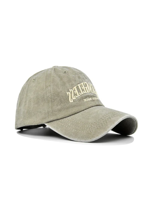 Vintage Wash Letter Embroidery Baseball Cap - Image 4