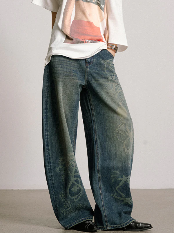 Vintage Washed Aged Boyfriend Jeans - Image 2