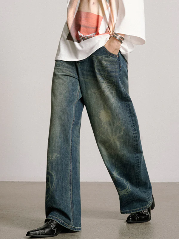 Vintage Washed Aged Boyfriend Jeans - Image 3