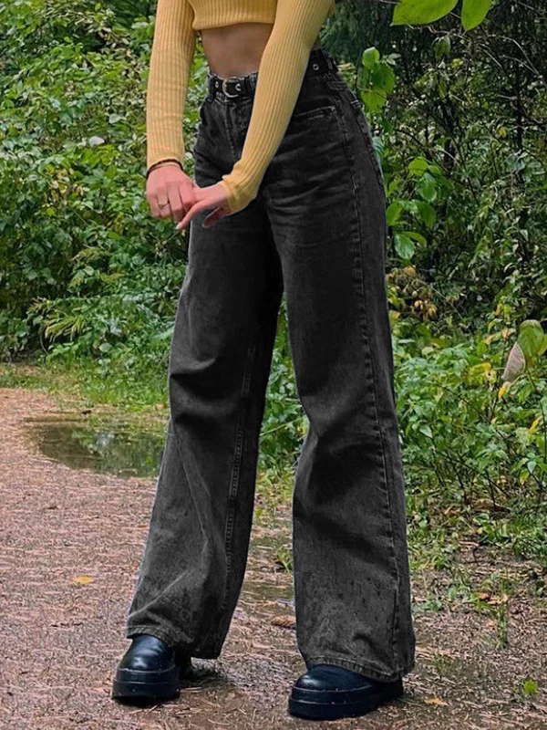 Vintage Washed High Waist Boyfriend Jeans - Image 3