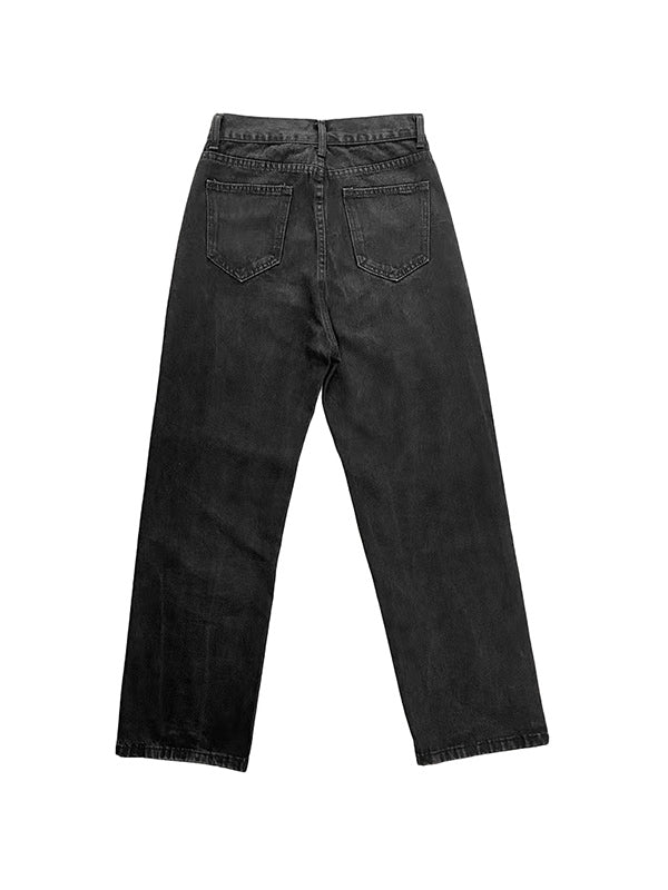 Vintage Washed High Waist Boyfriend Jeans - Image 5