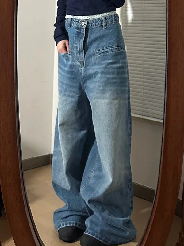 Vintage Washed Insert Pocket Boyfriend Jeans - Image 3