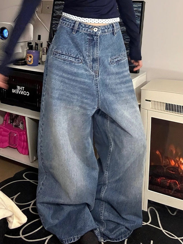 Vintage Washed Insert Pocket Boyfriend Jeans - Image 4