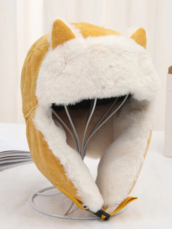 Warm Faux Fur Shearling Cat Ear Trapper Hat - Image 3