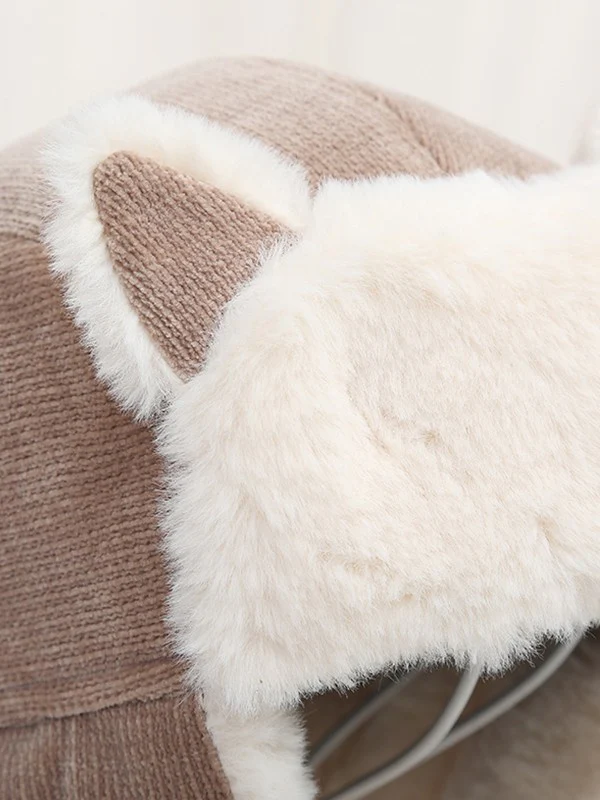 Warm Faux Fur Shearling Cat Ear Trapper Hat - Image 7