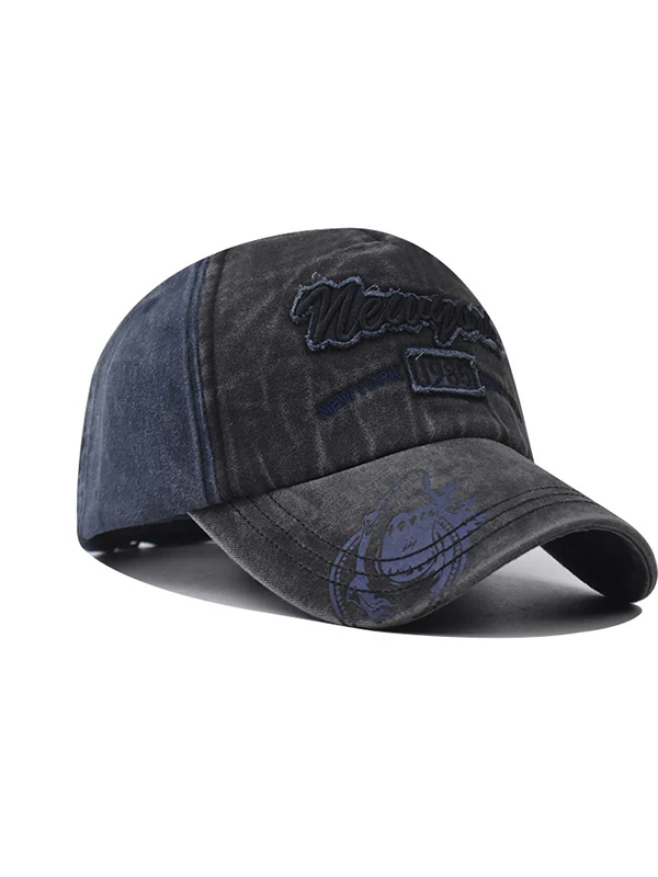 Washed Distressed Letter Embroidery Baseball Cap - Image 11