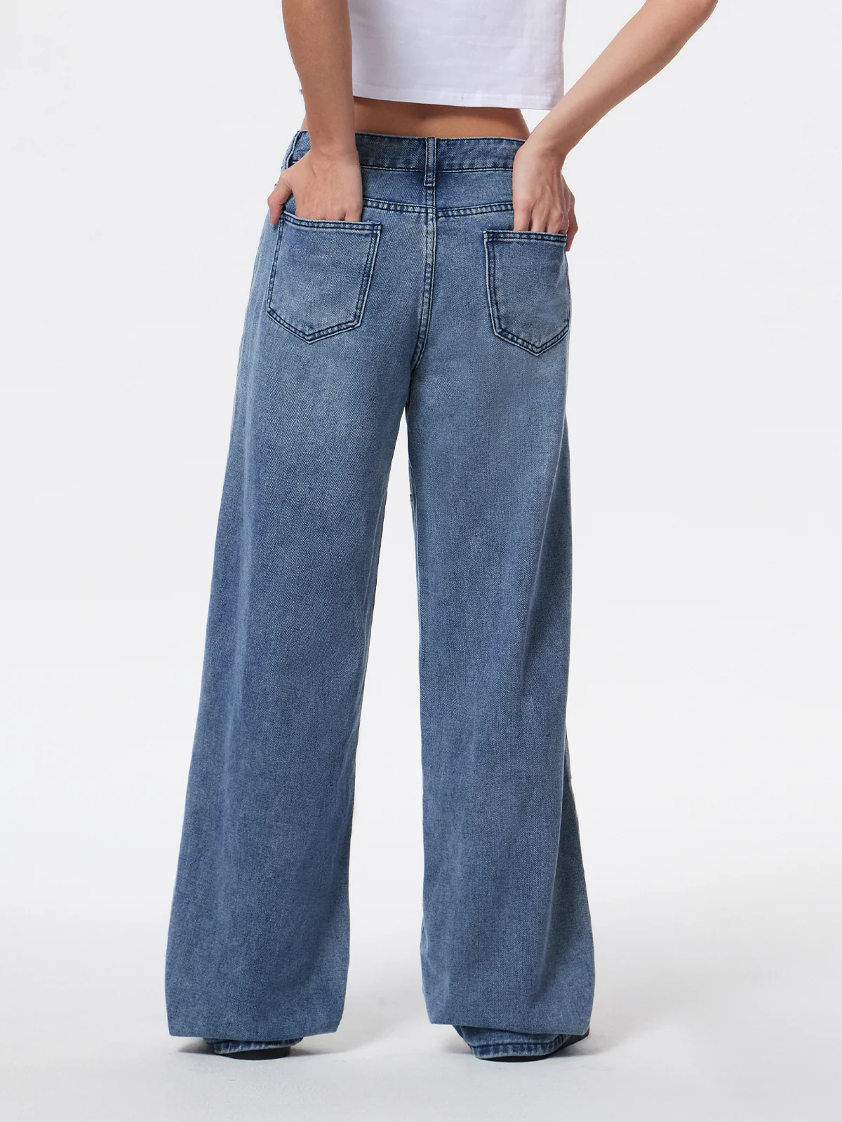Washed Heart Pattern Cargo Jeans - Image 2