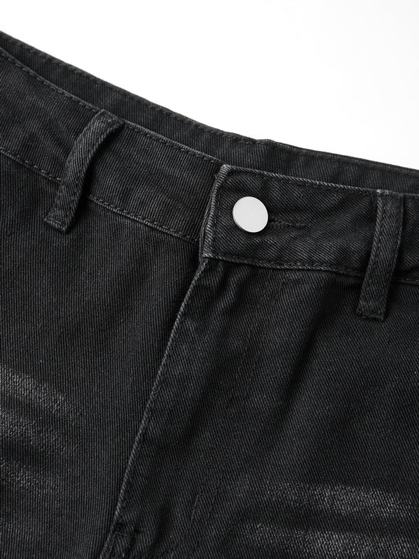 Washed Heart Pattern Cargo Jeans - Image 24
