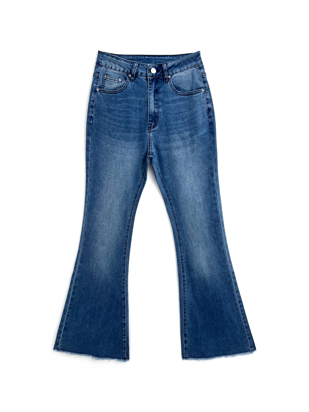 Washed Push Up Flare Leg Jeans - Image 10