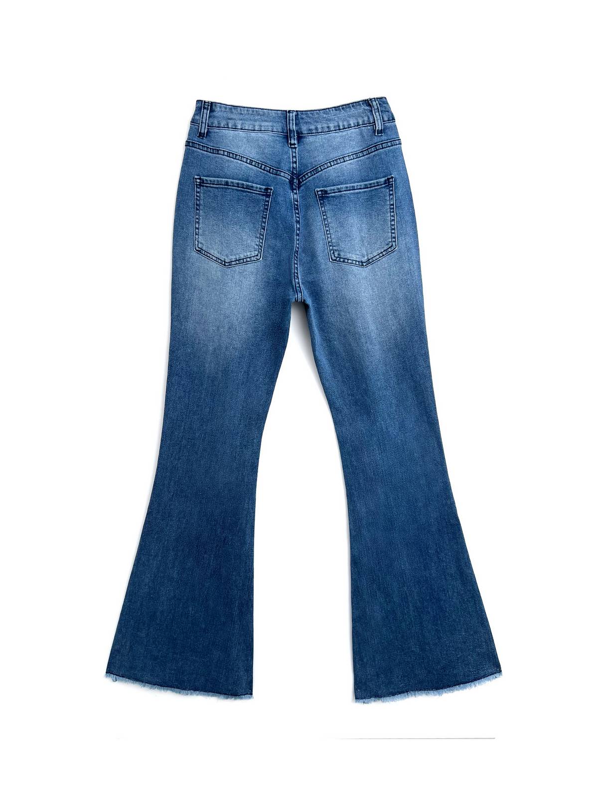 Washed Push Up Flare Leg Jeans - Image 11