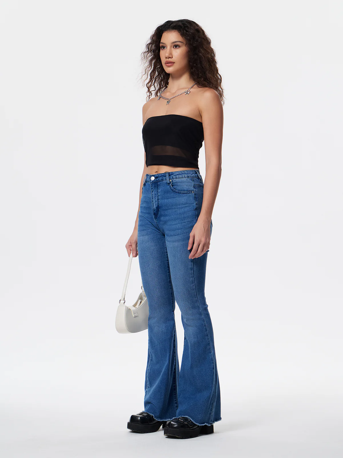 Washed Push Up Flare Leg Jeans - Image 5